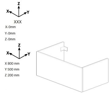 DŘEVOJAS DSD SZZ 80 nízká skříňka 80x50x20 cm, 1 zásuvka, Push-open, matná béžová 255824-T31 Technický nákres