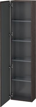 DURAVIT L-CUBE vysoká skříňka 40x24,3x176 cm, 1 dvířka, panty vlevo, Push-open, Dark Brushed Oak