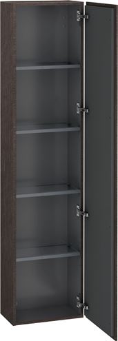 DURAVIT L-CUBE vysoká skříňka 40x24,3x176 cm, 1 dvířka, panty vpravo, Push-open, Dark Brushed Oak LC1170R7272 Obrázek - fotka