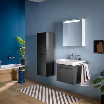 DURAVIT NO.1 nízká skříňka 40x36x132 cm, 1 dvířka, panty vlevo, matný grafit N11308L49490000 Obrázek - fotka
