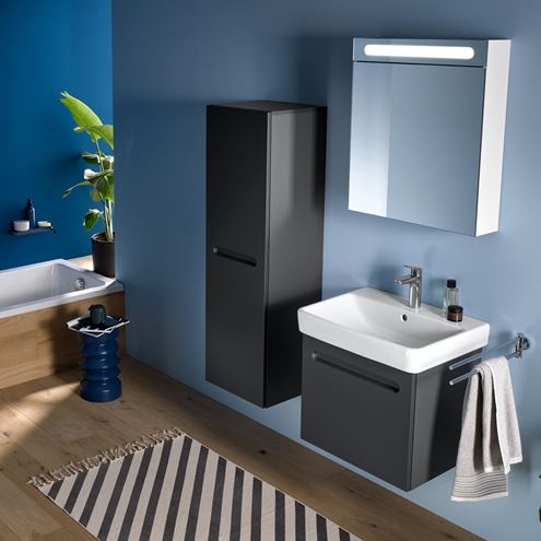 DURAVIT NO.1 nízká skříňka 40x36x132 cm, 1 dvířka, panty vlevo, matný grafit N11308L49490000 Obrázek - fotka