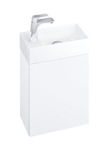 RAVAK VEDA 400 skříňka pod umývátko 40x22x45 cm, 1 dvířka, Push-open, lesklá bílá
