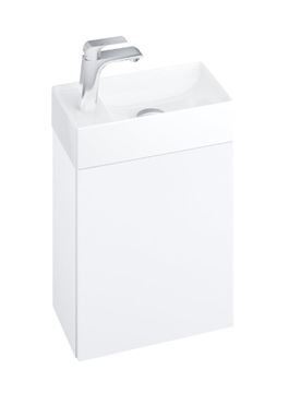 RAVAK VEDA 400 skříňka pod umývátko 40x22x45 cm, 1 dvířka, Push-open, lesklá bílá