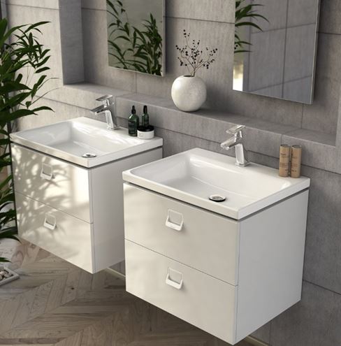 RAVAK SD COMFORT skříňka pod umyvadlo 60x46x50 cm, 2 zásuvky, lesklá bílá X000001377 Obrázek - fotka