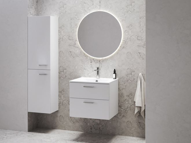 RAVAK CHROME II SB 39 L vysoká skříňka 39x29x150 cm, 2 dvířka, panty vlevo, lesklá bílá X000000542 Obrázek - fotka
