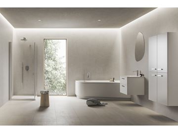 RAVAK CHROME II SB 39 L vysoká skříňka 39x29x150 cm, 2 dvířka, panty vlevo, lesklá bílá X000000542 Obrázek - fotka