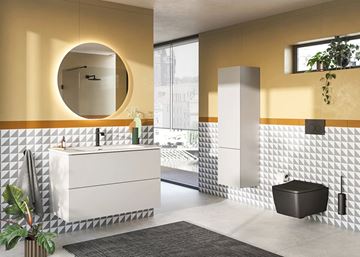 VITRA METROPOLE PURE vysoká skříňka 40x36,5x150 cm, 2 dvířka, panty vlevo, Push-open, matná světle šedá 67219 Obrázek - fotka