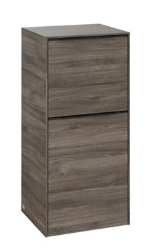 VILLEROY & BOCH SUBWAY 3.0 nízká skříňka 40x36,2x86 cm, 1 zásuvka, 1 dvířka, panty vlevo, Stone Oak