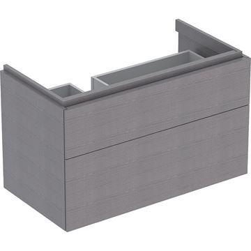 GEBERIT XENO2 skříňka pod umyvadlo 88x46,2x53 cm, 2 zásuvky, Push-open, s osvětlením, šedá
