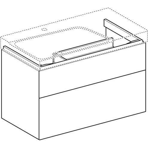 GEBERIT XENO2 skříňka pod umyvadlo 88x46,2x53 cm, 2 zásuvky, Push-open, s osvětlením, šedá 500.515.43.1 Obrázek - fotka