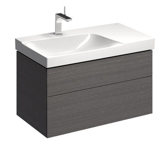 GEBERIT XENO2 skříňka pod umyvadlo 88x46,2x53 cm, 2 zásuvky, Push-open, s osvětlením, šedá 500.515.43.1 Obrázek - fotka