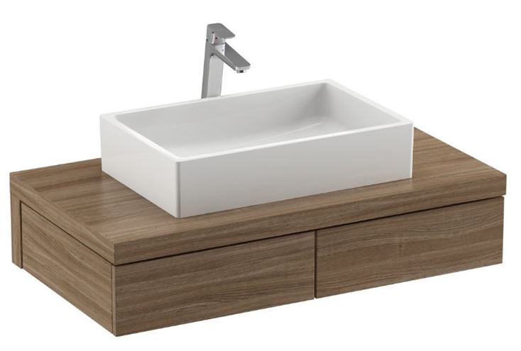 RAVAK FORMY skříňka pod umyvadlo 100x55x22 cm, 2 zásuvky, Push-open, ořech X000001036 Obrázek - Hlavní obrázek