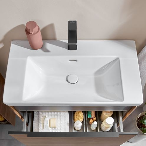 VILLEROY & BOCH SUBWAY 3.0 umyvadlo 80 cm, s otvorem pro baterii a přepadem, alpská bílá 4A708001 Obrázek - fotka