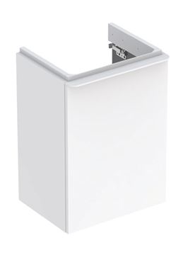 GEBERIT SMYLE SQUARE skříňka pod umývátko 44,2x35,6x61,7 cm, 1 dvířka, panty vpravo, lesklá bílá
