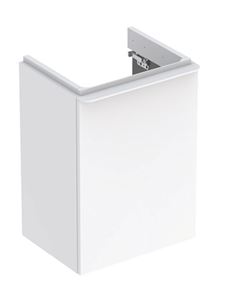 GEBERIT SMYLE SQUARE skříňka pod umývátko 44,2x35,6x61,7 cm, 1 dvířka, panty vpravo, lesklá bílá