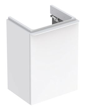 GEBERIT SMYLE SQUARE skříňka pod umývátko 44,2x35,6x61,7 cm, 1 dvířka, panty vlevo, lesklá bílá