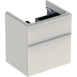 GEBERIT SMYLE SQUARE skříňka pod umyvadlo 58,4x47x61,7 cm, 2 zásuvky, lesklá pískově šedá