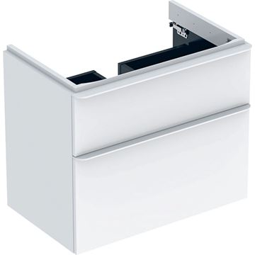 GEBERIT SMYLE SQUARE skříňka pod umyvadlo 73,4x47x61,7 cm, 2 zásuvky, lesklá bílá
