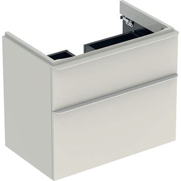 GEBERIT SMYLE SQUARE skříňka pod umyvadlo 73,4x47x61,7 cm, 2 zásuvky, lesklá pískově šedá