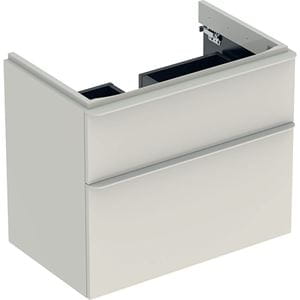 GEBERIT SMYLE SQUARE skříňka pod umyvadlo 73,4x47x61,7 cm, 2 zásuvky, lesklá pískově šedá