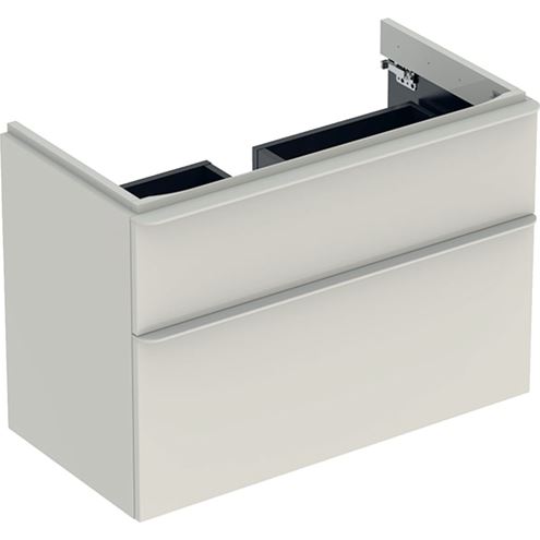 GEBERIT SMYLE SQUARE skříňka pod umyvadlo 88,4x47x61,7 cm, 2 zásuvky, lesklá pískově šedá 500.354.JL.1 Obrázek - Hlavní obrázek