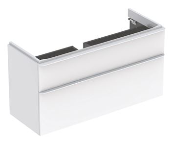 GEBERIT SMYLE SQUARE skříňka pod umyvadlo 118,4x47x61,7 cm, 2 zásuvky, lesklá bílá