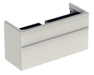 GEBERIT SMYLE SQUARE skříňka pod umyvadlo 118,4x47x61,7 cm, 2 zásuvky, lesklá pískově šedá