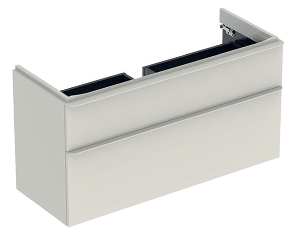 GEBERIT SMYLE SQUARE skříňka pod umyvadlo 118,4x47x61,7 cm, 2 zásuvky, lesklá pískově šedá 500.355.JL.1 Obrázek - Hlavní obrázek