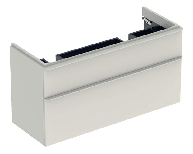 GEBERIT SMYLE SQUARE skříňka pod dvojumyvadlo 118,4x47x61,7 cm, 2 zásuvky, lesklá pískově šedá 500.356.JL.1 Obrázek - Hlavní obrázek