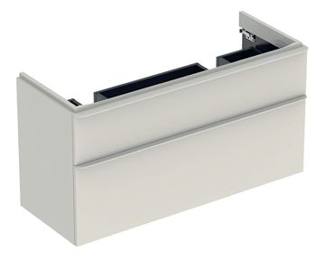 GEBERIT SMYLE SQUARE skříňka pod dvojumyvadlo 118,4x47x61,7 cm, 2 zásuvky, lesklá pískově šedá