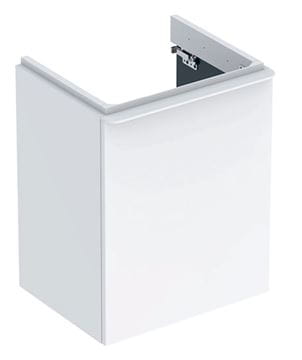 GEBERIT SMYLE SQUARE skříňka pod umývátko 49,2x40,6x61,7 cm, 1 dvířka, panty vpravo, lesklá bílá