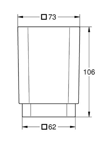 GROHE SELECTION CUBE náhradní pohárek bez držáku, bílá 40783000 Technický nákres