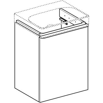 GEBERIT SMYLE SQUARE skříňka pod umývátko 49,2x40,6x61,7 cm, 1 dvířka, panty vlevo, matná lávová 500.364.JK.1 Obrázek - fotka