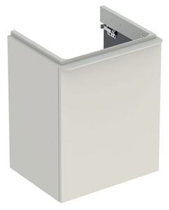 GEBERIT SMYLE SQUARE skříňka pod umývátko 49,2x40,6x61,7 cm, 1 dvířka, panty vlevo, lesklá pískově šedá