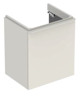 GEBERIT SMYLE SQUARE skříňka pod umyvadlo 53,6x43,3x61,7 cm, 1 dvířka, panty vpravo, lesklá pískově šedá