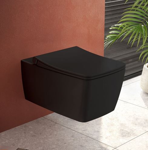VITRA METROPOLE závěsné WC, Rim-ex splachování, VitrAhygiene, matná černá 7672B083-0101 Obrázek - fotka