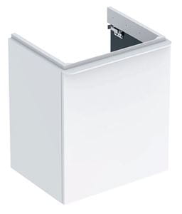 GEBERIT SMYLE SQUARE skříňka pod umyvadlo 53,6x43,3x61,7 cm, 1 dvířka, panty vlevo, lesklá bílá