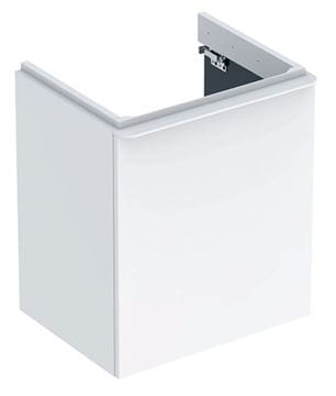 GEBERIT SMYLE SQUARE skříňka pod umyvadlo 53,6x43,3x61,7 cm, 1 dvířka, panty vlevo, lesklá bílá