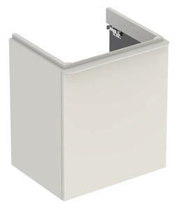 GEBERIT SMYLE SQUARE skříňka pod umyvadlo 53,6x43,3x61,7 cm, 1 dvířka, panty vlevo, lesklá pískově šedá