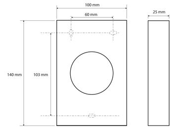 BEMETA zásobník na hygienické sáčky, nástěnný, matná nerez ocel 101403035 Technický nákres
