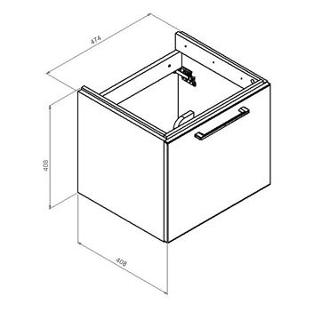 CONCEPT 100 skříňka pod umyvadlo 47,4x40,8x40,8 cm, 1 zásuvka, bílá PTA-051 Obrázek - fotka