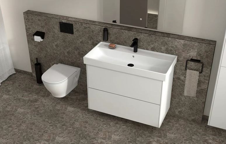 LAUFEN FIORA skříňka pod umyvadlo 55,7x45,3x67,4 cm, 2 zásuvky, Push-open, lesklá bílá H40F9924015001 Obrázek - fotka
