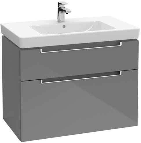 VILLEROY & BOCH SUBWAY 2.0 skříňka pod umyvadlo 78,7x44,9x59 cm, 2 zásuvky, Glossy Grey A91410FP Obrázek - fotka