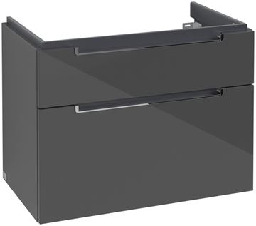VILLEROY & BOCH SUBWAY 2.0 skříňka pod umyvadlo 78,7x44,9x59 cm, 2 zásuvky, Glossy Grey
