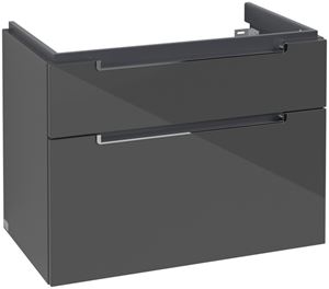 VILLEROY & BOCH SUBWAY 2.0 skříňka pod umyvadlo 78,7x44,9x59 cm, 2 zásuvky, Glossy Grey