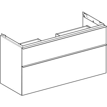GEBERIT ICON skříňka pod umyvadlo 118,4x47,6x61,5 cm, 2 zásuvky, lesklá bílá 502.306.01.1 Obrázek - fotka