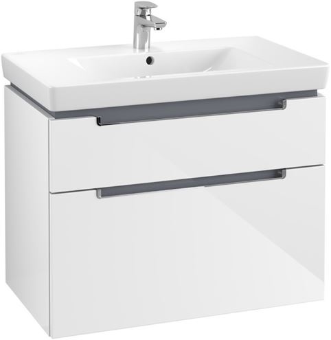 VILLEROY & BOCH SUBWAY 2.0 skříňka pod umyvadlo 78,7x44,9x59 cm, 2 zásuvky, Glossy White A91410DH Obrázek - fotka