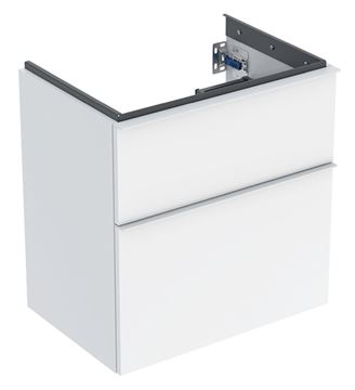 GEBERIT ICON skříňka pod umyvadlo 59,2x41,6x61,5 cm, závěsná, 2 zásuvky, lesklá bílá