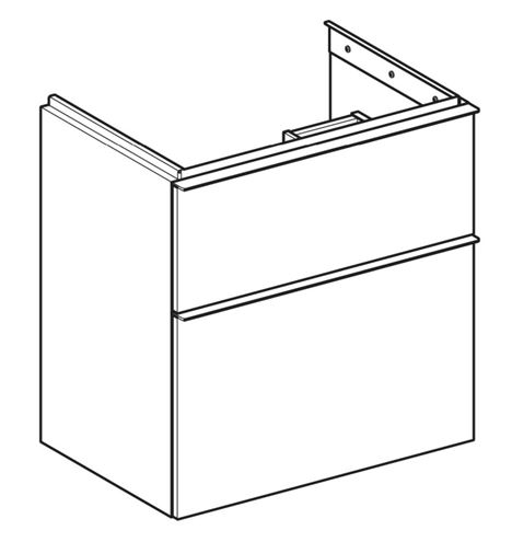 GEBERIT ICON skříňka pod umyvadlo 59,2x41,6x61,5 cm, závěsná, 2 zásuvky, lesklá bílá 502.307.01.1 Obrázek - fotka