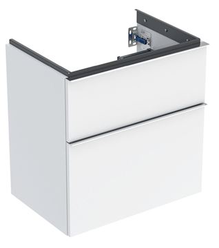 GEBERIT ICON skříňka pod umyvadlo 59,2x41,6x61,5 cm, závěsná, 2 zásuvky, lesklá bílá